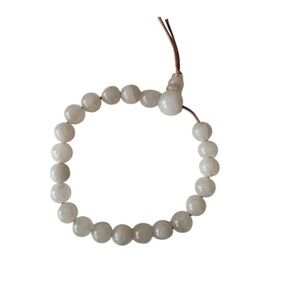 White Beaded‎ Gemstone Bracelet Boho Witchy Natural